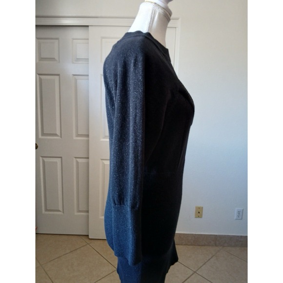 Torrid Black Metallic Knit Sweater Tunic  Size 1X Cutout Neck Long Sleeve Chic - Picture 4 of 15